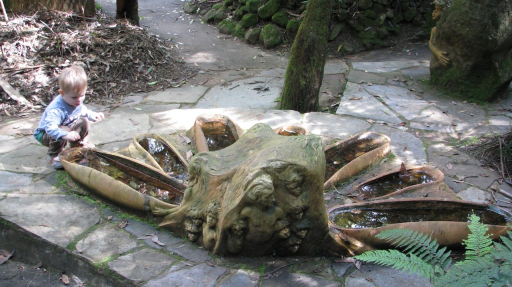 Bub 2 at William Ricketts Sanctuary.  This structure is to hold water for wallabies and lyre birds.