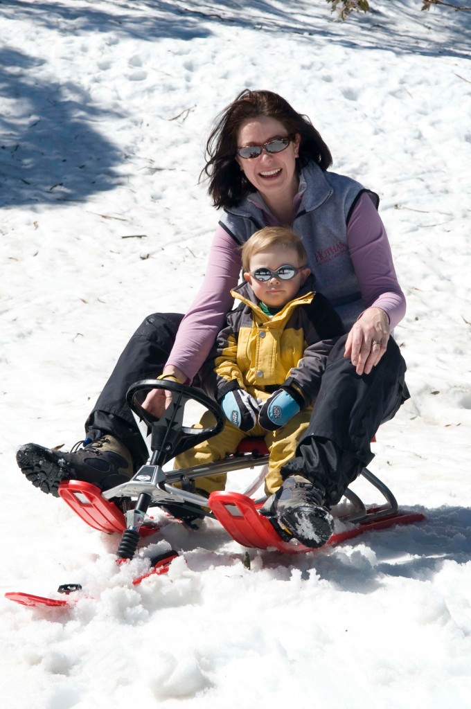 Sledding and tobogganing is so much fun together, especially these ones, they steer well and have brakes!