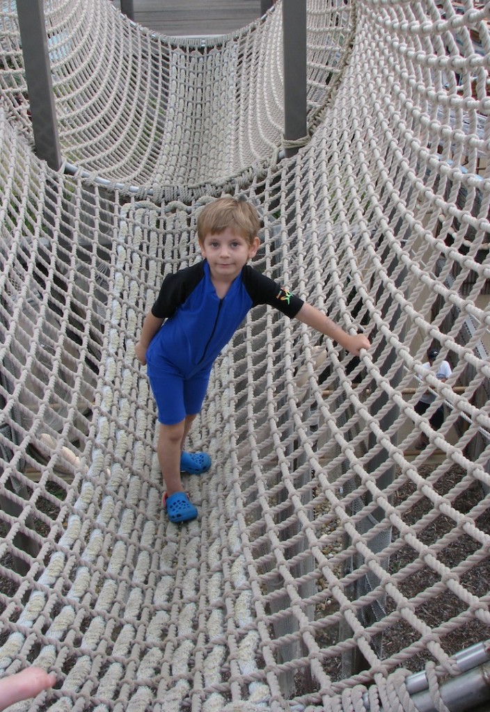 Rope bridges in Sea World's Castaway Bay