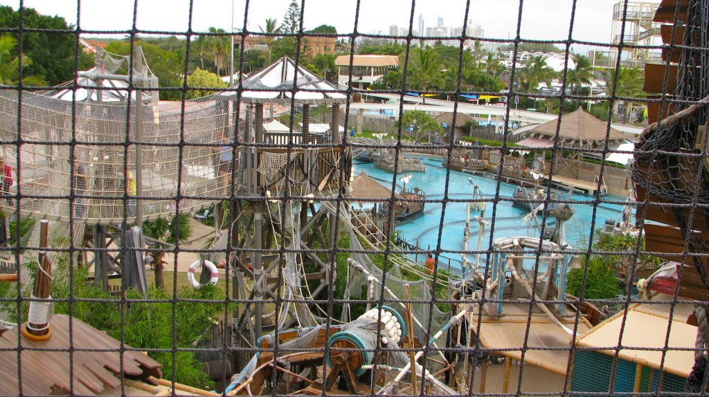 The view from Castaway Bay adventure playground at Sea World