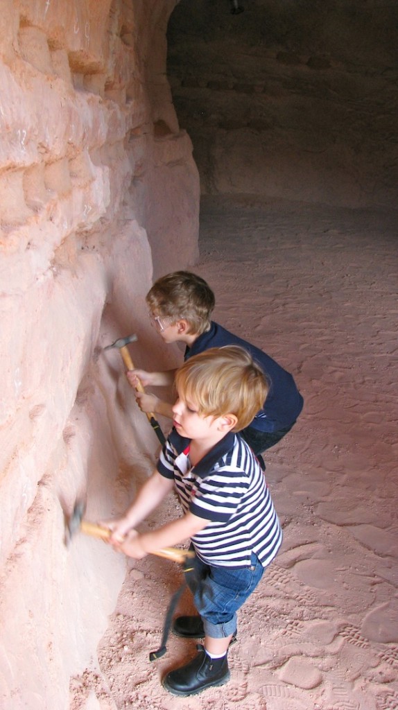 Digging for opals - Clancy's opal mine.