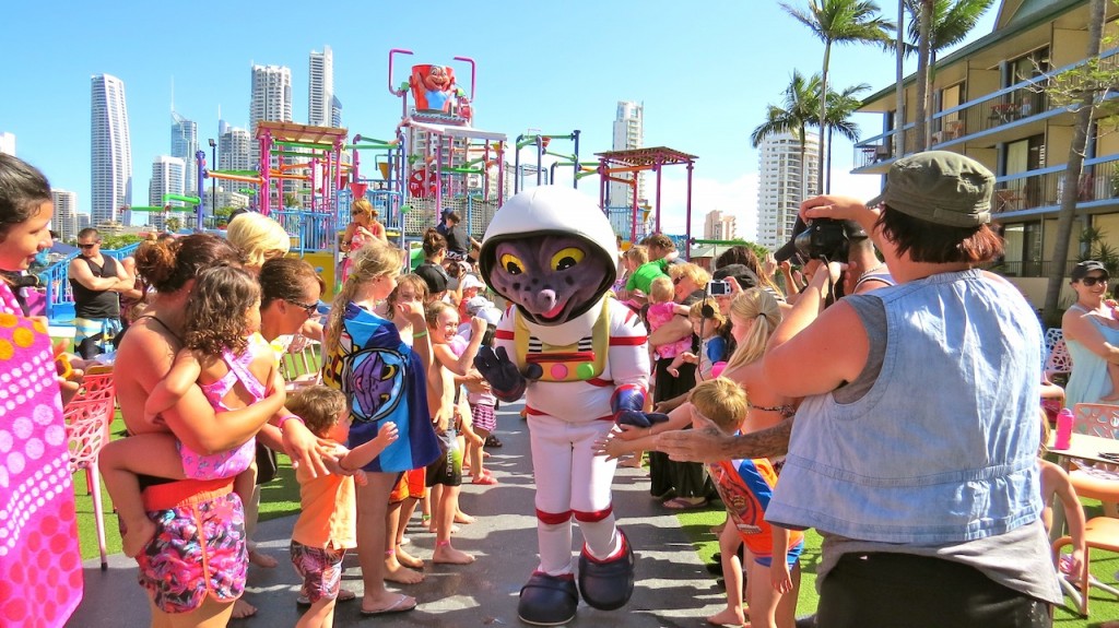 One of the characters, "Astro" at Zagame's Paradise Resort