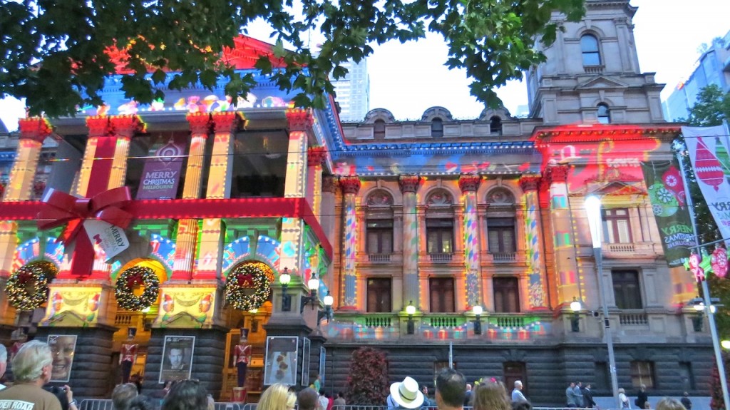 Melbourne Town Hall - Christmas sound and light display (image from a previous year)