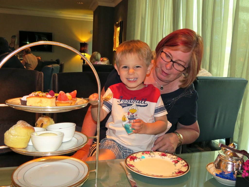 Bub 2 with grandma at the Langham High Tea Melbourne