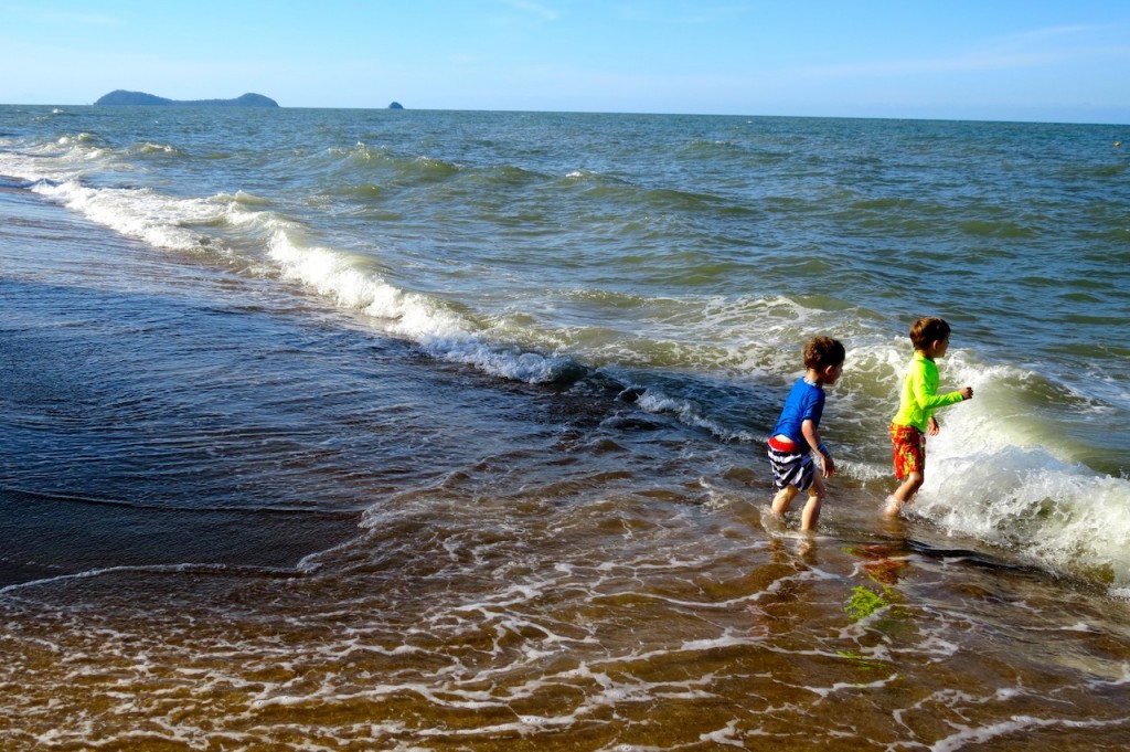 Playing at Trinity Beach