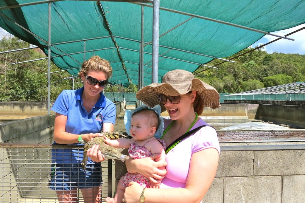 My youngest meeting her first crocodile