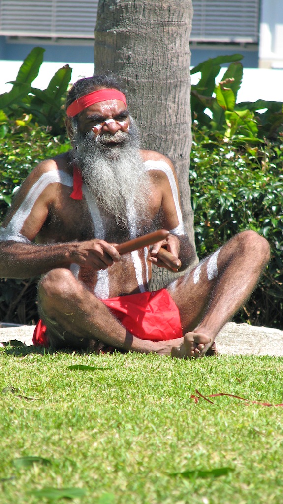 A Kawandji-Wimpa dancer at the the Cairns Indigenous Art Fair