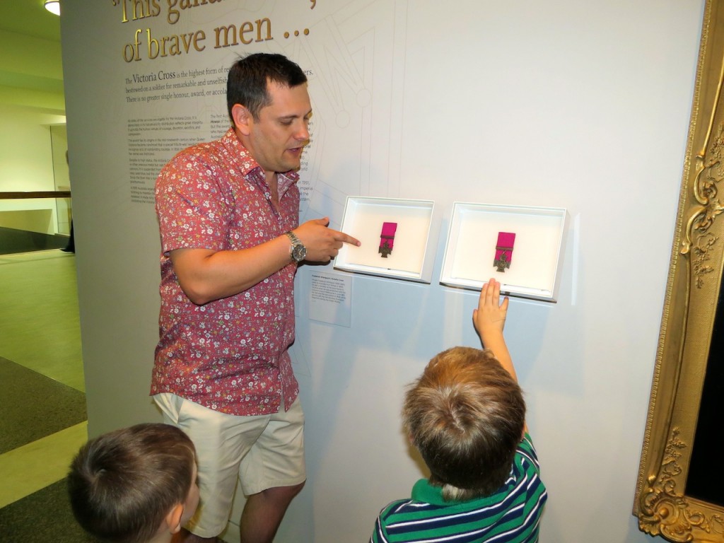 My husband teaching the boys about the Victorias Cross