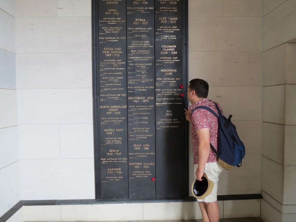 My husband David paying his respects at the Australian War Memorial