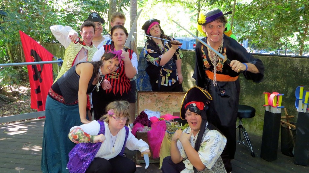 Arc Disability Services actors on the Red Ruby Pirate Ship