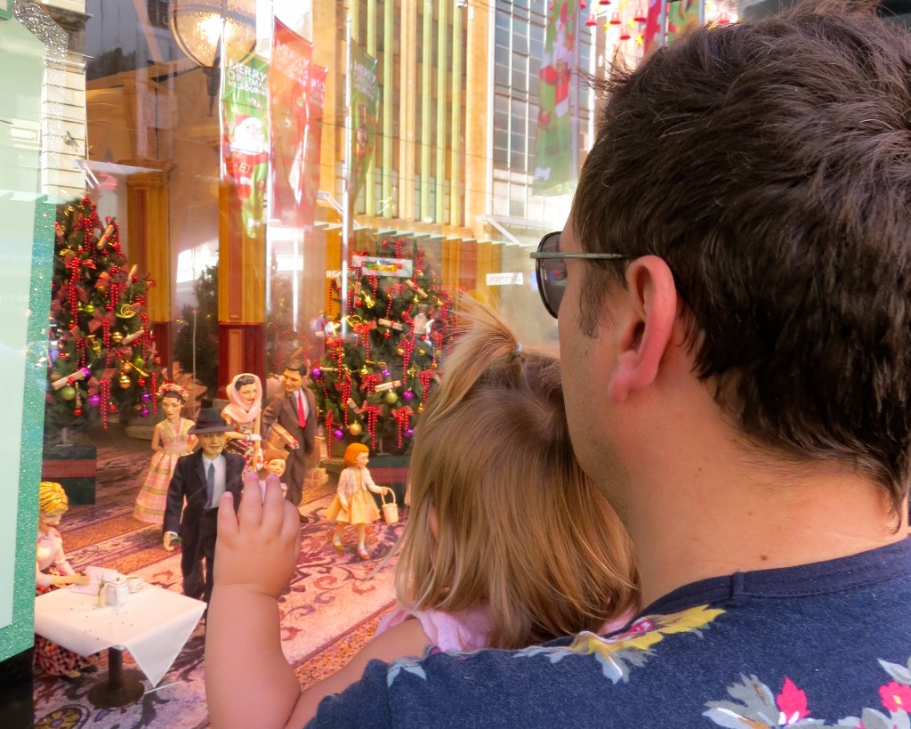 Little miss was mesmerized by the Myer Christmas windows.