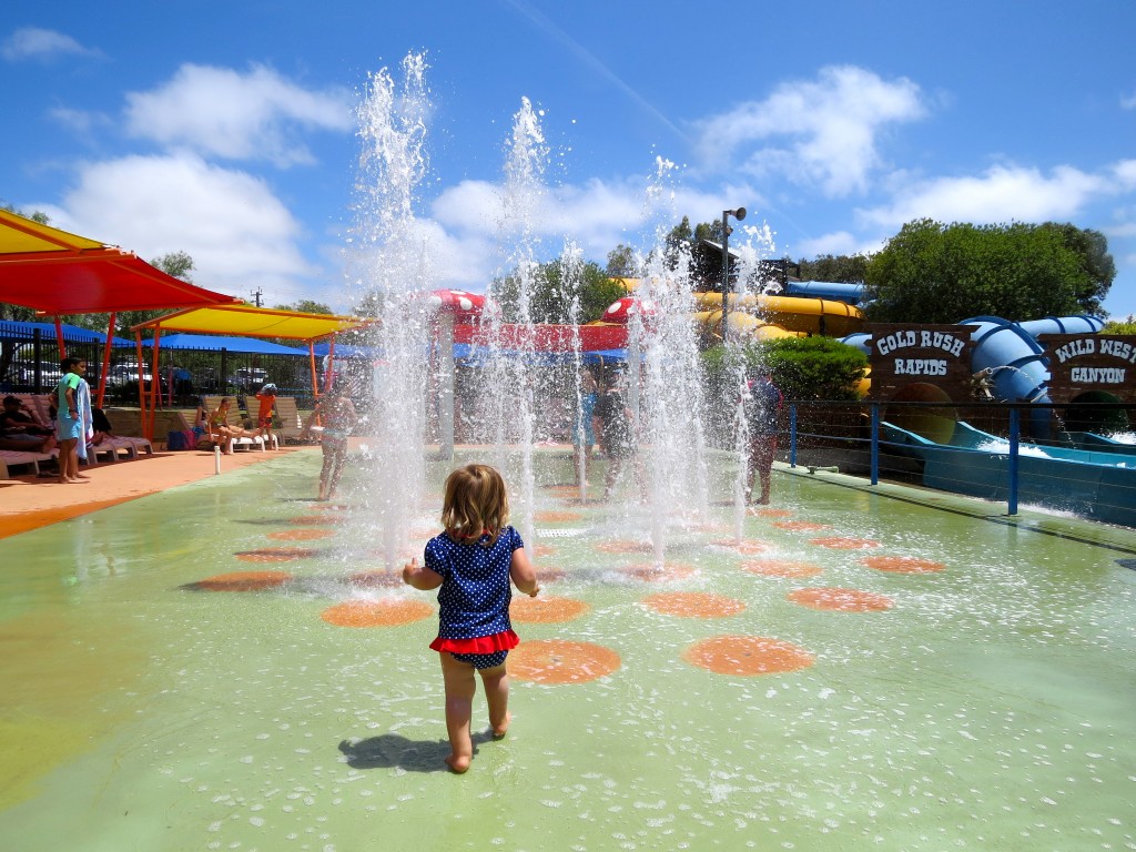 Lots of water play areas for little kids at Adventure Park Geelong