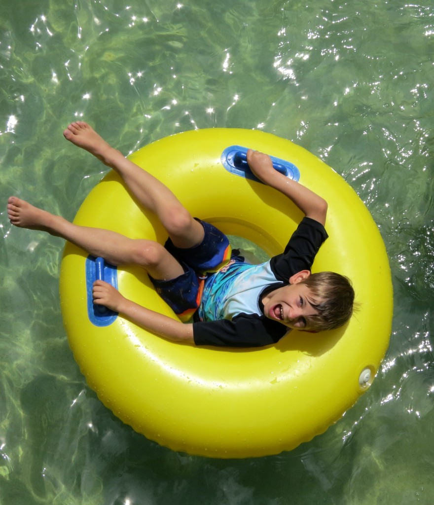 Lazing on the lazy river at Adventure Park Geelong