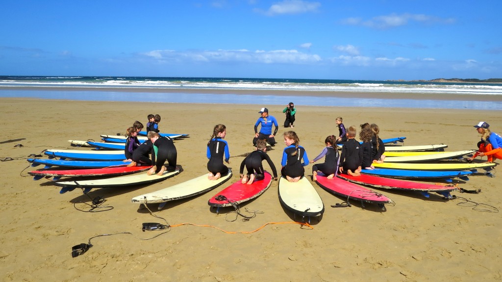 Surfing lessons were led by the folk at "Go Ride a Wave" who runs surf schools around Australia. FYA my son stood up 5 times.