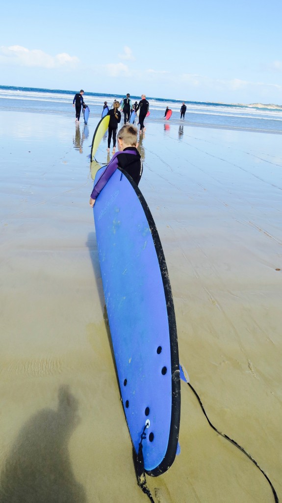 My seven year old had his first surfing lesson at the festival