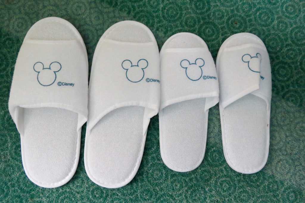 Big and little Mickey slippers at Disney's Hollywood Hotel